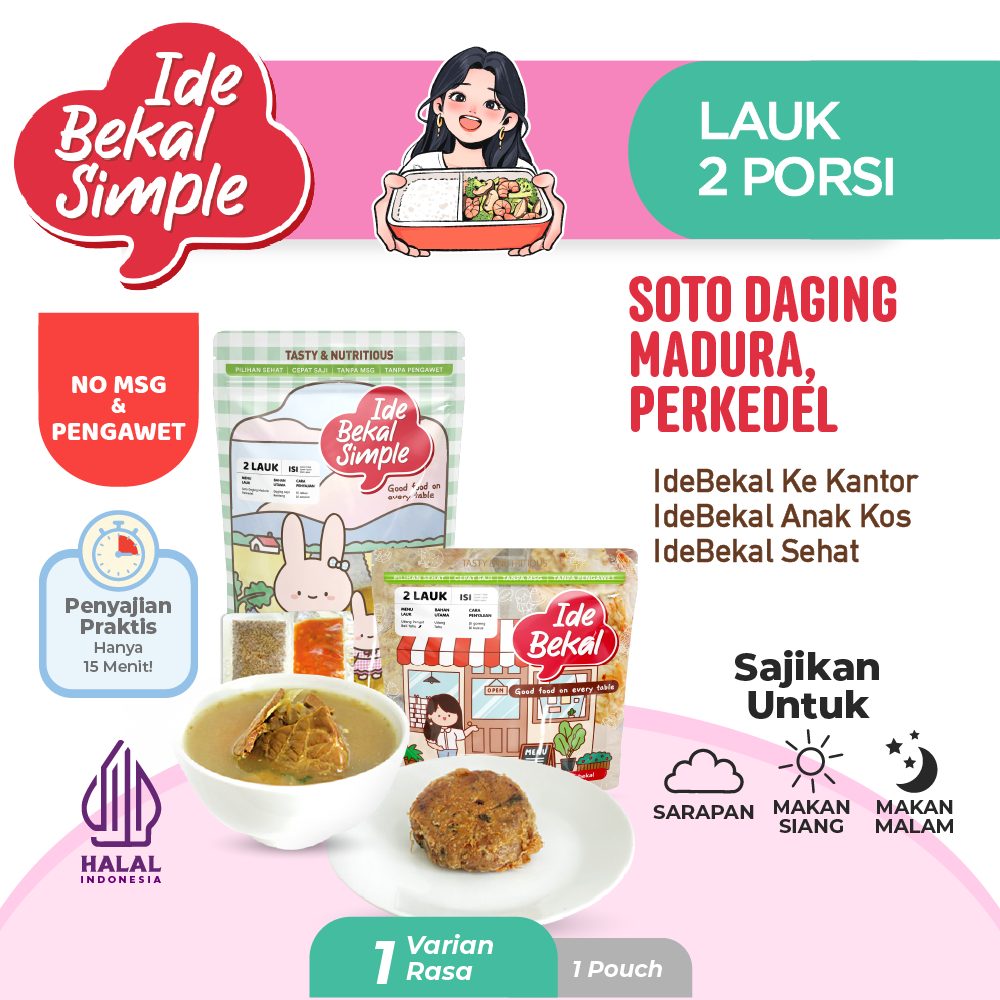 

Idebekal Simple Soto Madura & Perkedel / Menu Family 2 Lauk / Healthy Family Frozen Food / No MSG