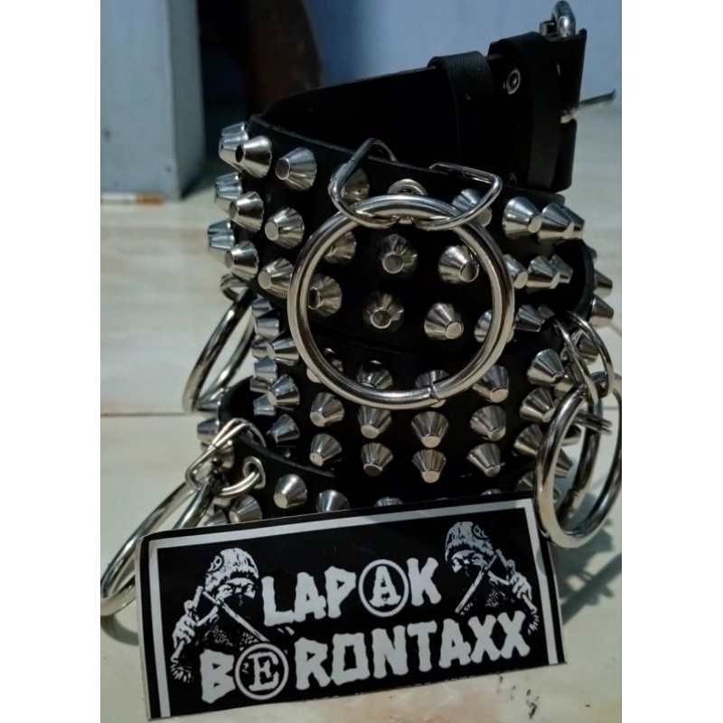 PROMO BELT SPIKE PUNK/IKAT PINGGANG PUNK/SABUK SPIKE EMBER TANAM + 7RING
