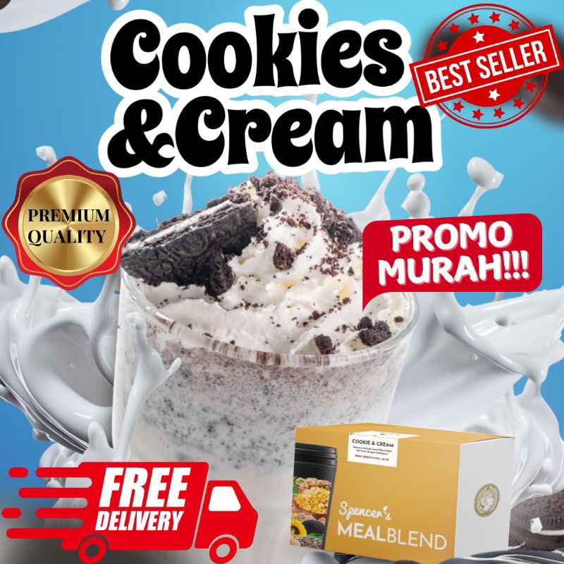 

PROMO!!! SPENCER'S MEALBLEND VARIAN RASA COOKIES AND CREAM (1BOX ISI 15 SACHET) DIET SEHAT TANPA RIBET AMAN DIKONSUMSI SEMUA USIA, PENDERITA GERD DAN IBU MENYUSUI