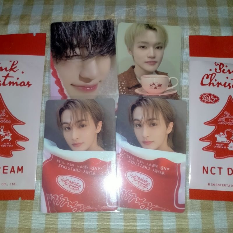 photocard pink christmas jaemin wink mark chenle jeno syal | trading card pink christmas 2023 2024 u