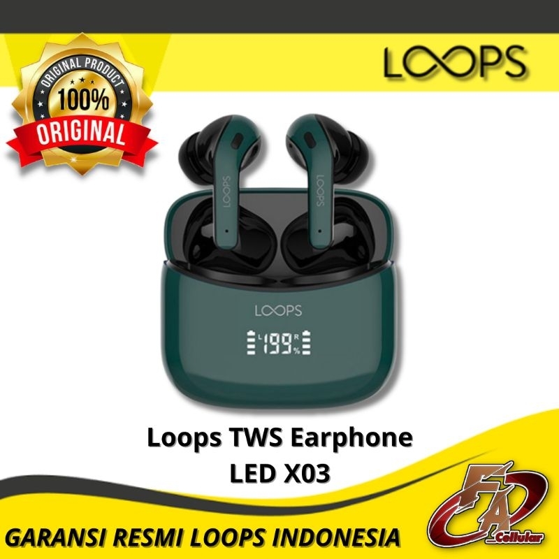 Loops TWS Earphone LED X03 - Garansi Resmi Loops Indonesia