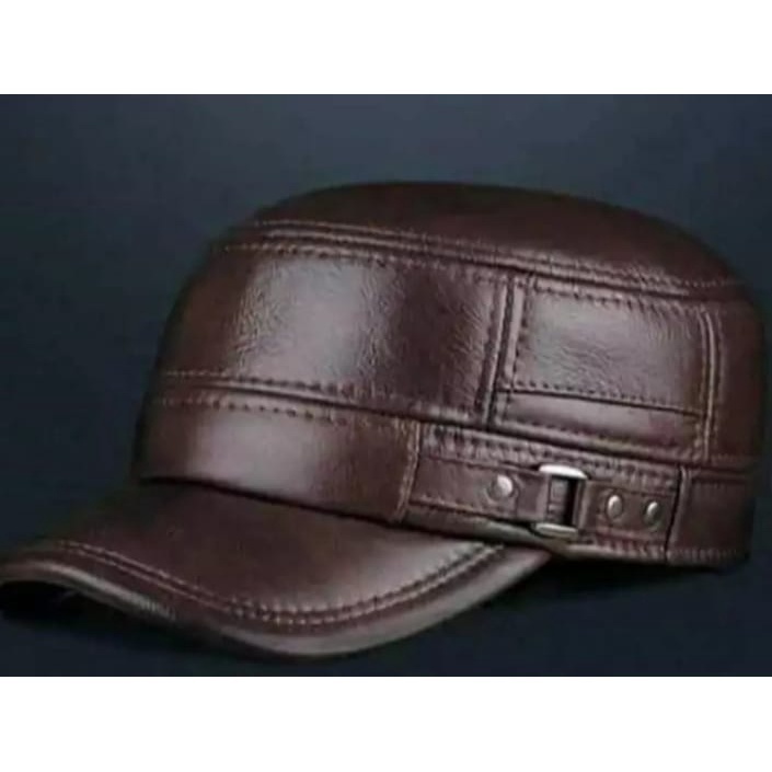 Topi Kulit Pria Coklat