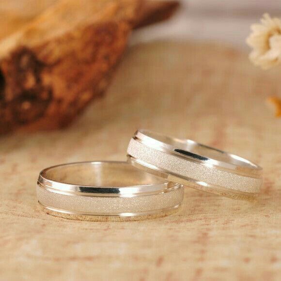 Deffan Silver Palladium couple Cincin nikah Palladium wedding rings