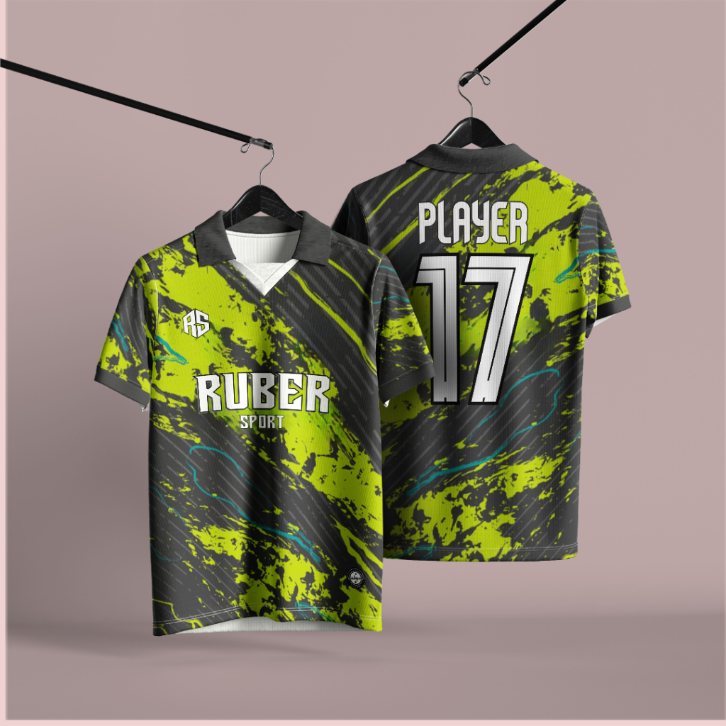 Jersey Futsal / Jersey Bola Custom Full Printing Bisa Satuan Kuning Motif Hitam