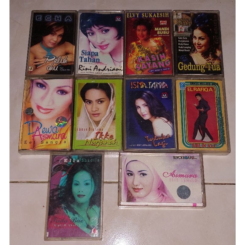 kaset pita ECHA-Peluk Aku / RINI ANDRIANI-Siapa Tahan / ELVY SUKAESIH-Kasih Sayang / ELVY SUKAESIH-G