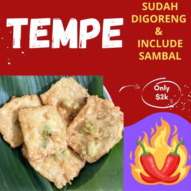 

KIRIM INSTANT Tempe Sudah Digoreng & Sambal