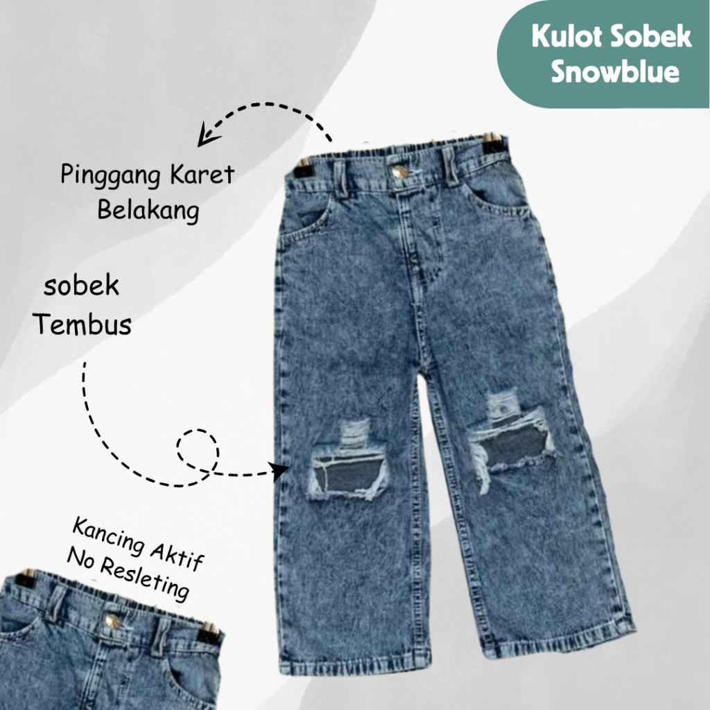 JEANS KULOT SOBEK MODEL ANAK CEWEK KOREA CELANA KULOT JEANS ANAK