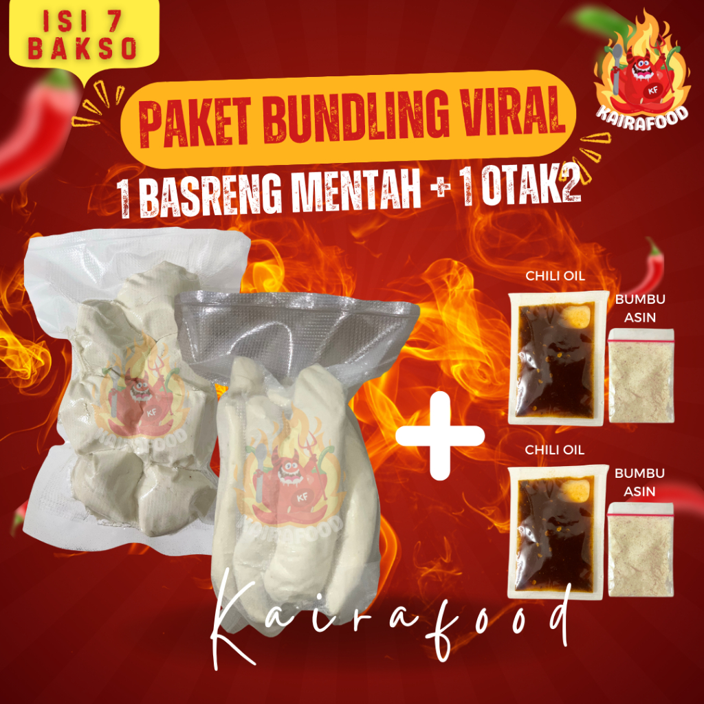 

PAKET BUNDLING BASRENG MENTAH + OTAK OTAK MENTAH CHILI OIL