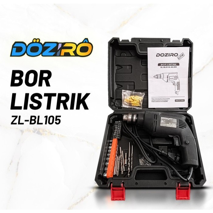 DOZIRO Mesin Bor Tangan Listrik 10mm set mata bor komplit ZL-BL105 SET
