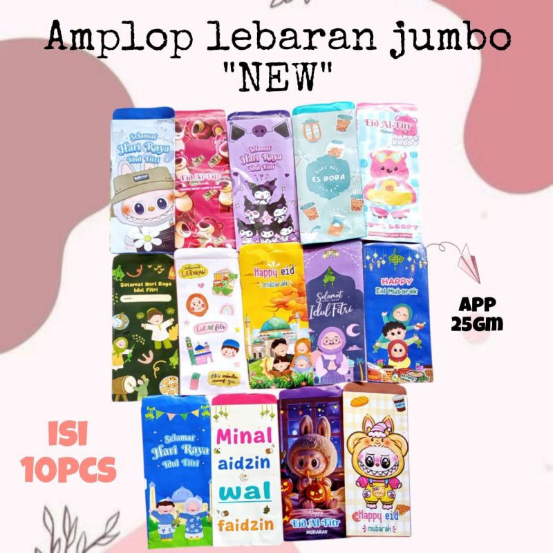 

Amplop Lebaran JUMBO NEW/app 85 glossy motif cantik/isi 10pcs