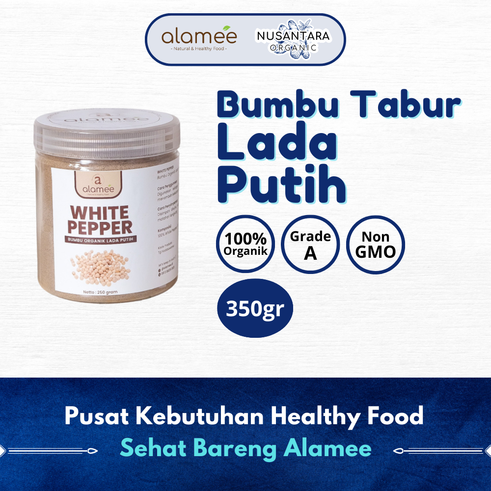 

ALAMEE 350gr Lada Putih Bubuk White Pepper Powder Merica Whitepepper Bumbu Dapur Tanpa Campuran