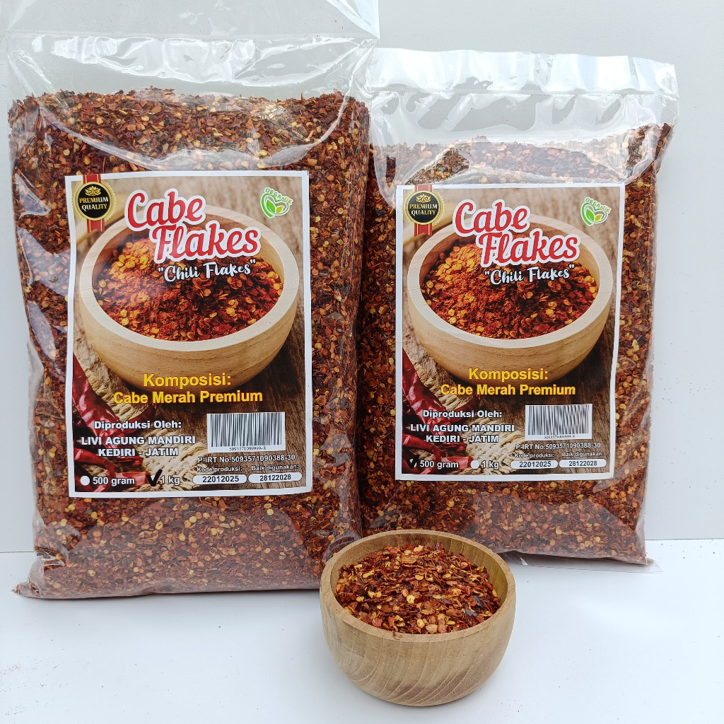 

CHILI FLAKES - CABE KERING KASAR EXTRA PEDAS - 500GR / 1KG