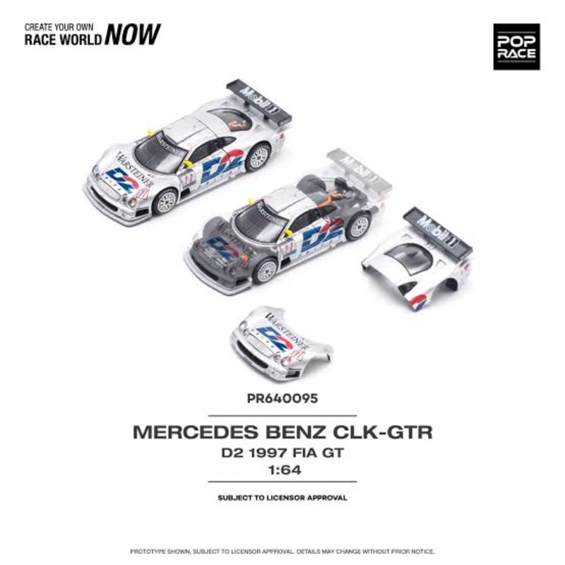 POP RACE PR640095 MERCEDES-BENZ AMG CLK GTR D2 1997 FIA GT