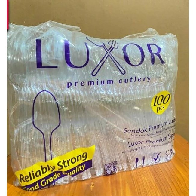 Sendok Makan Luxor Bening | Sendok Luxor Besar | Sendok Luxor Bening (Isi 100Pcs)