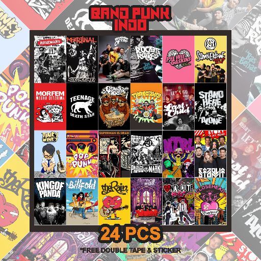 Poster Band pop punk/punk/rock indonesia isi 24 pcs ukuran A5