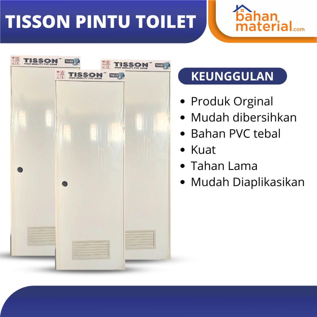 PINTU TOILET TISSONE PVC | PINTU KAMAR MANDI | SET PINTU
