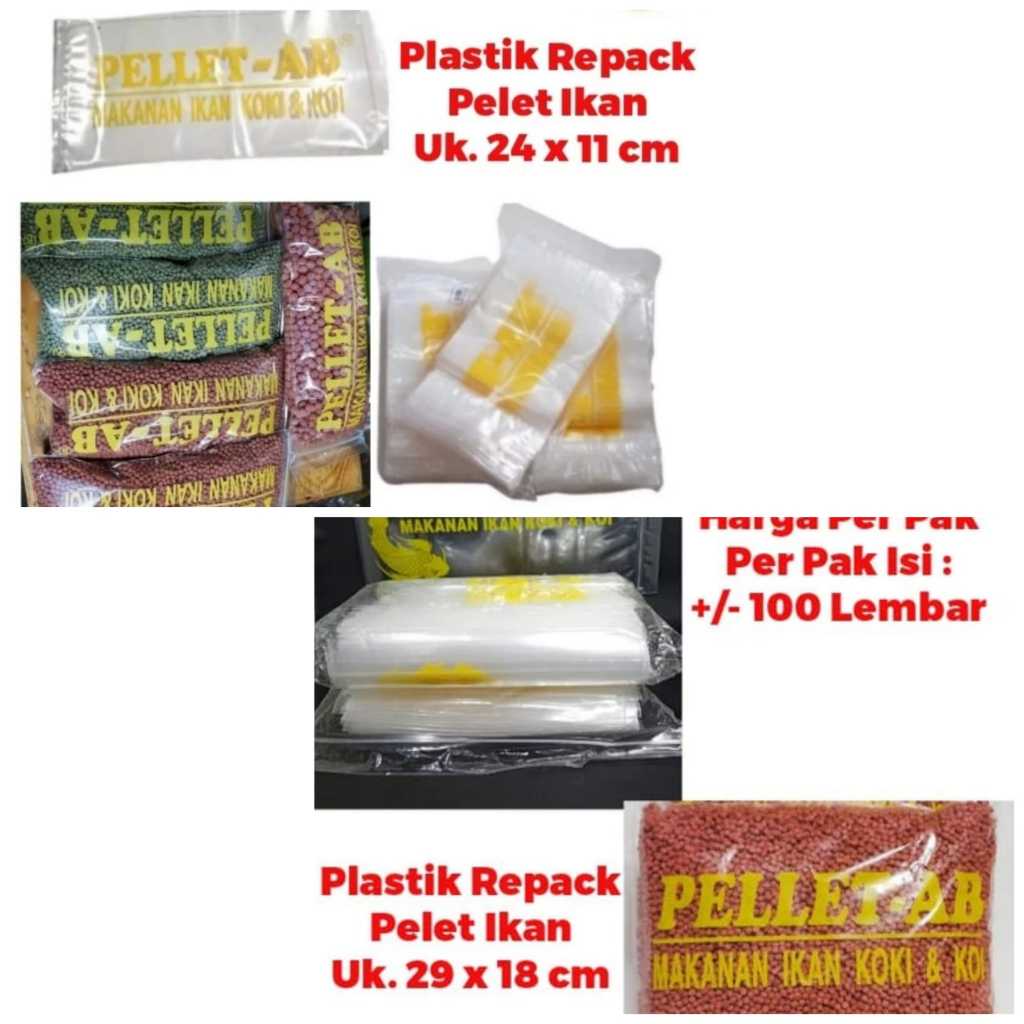 Plastik Seal Clip Pelet Ikan Kemasan KECIL BESAR Per Pak Pellet AB Repack Klip Makanan Pakan Mas Kok