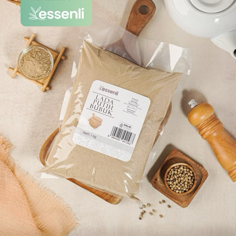 

ESSENLI Lada Putih Bubuk Murni tanpa campuran 1kg