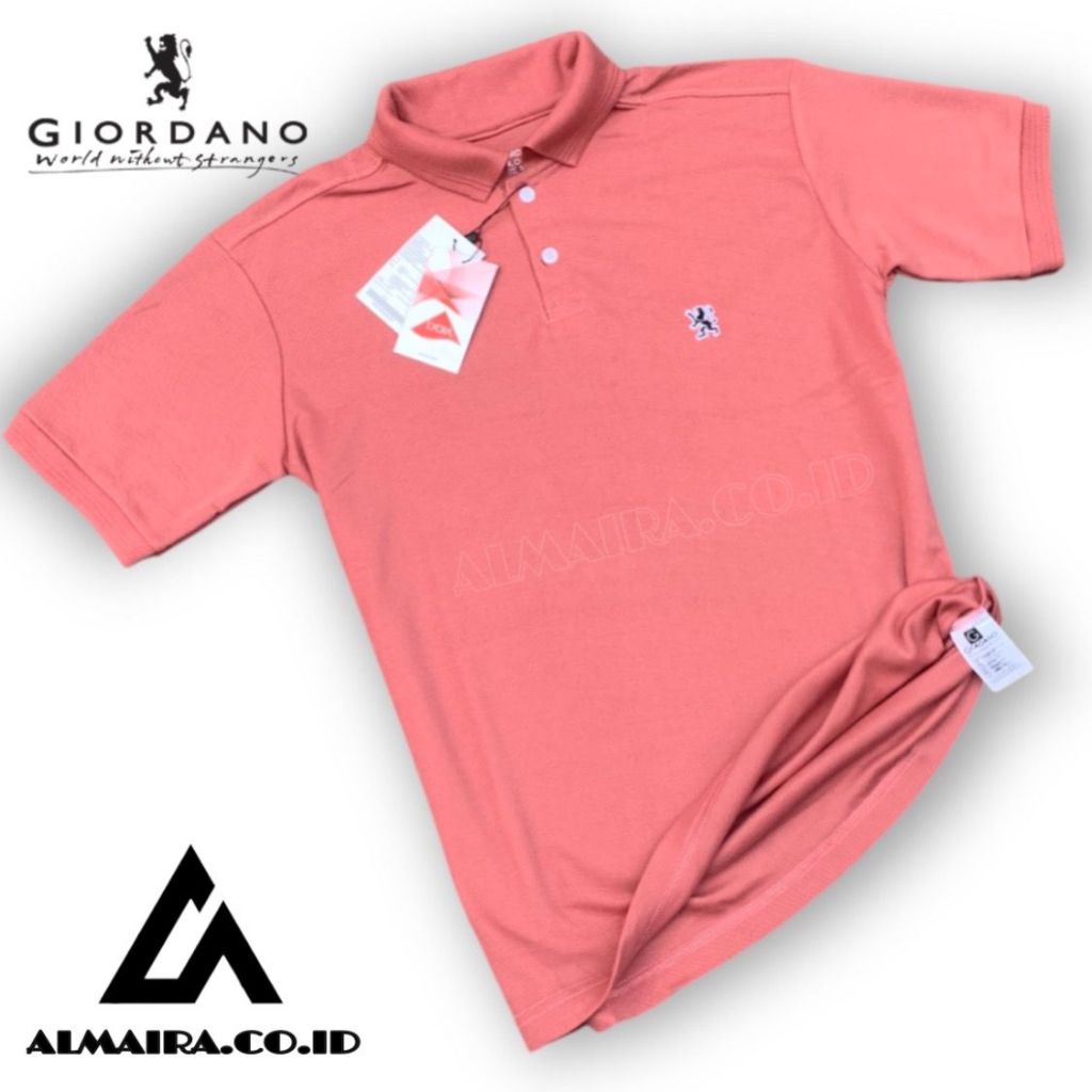 Kaos Polo Shirt Pria Kaos Kerah GIORDANO MINI LION Premium