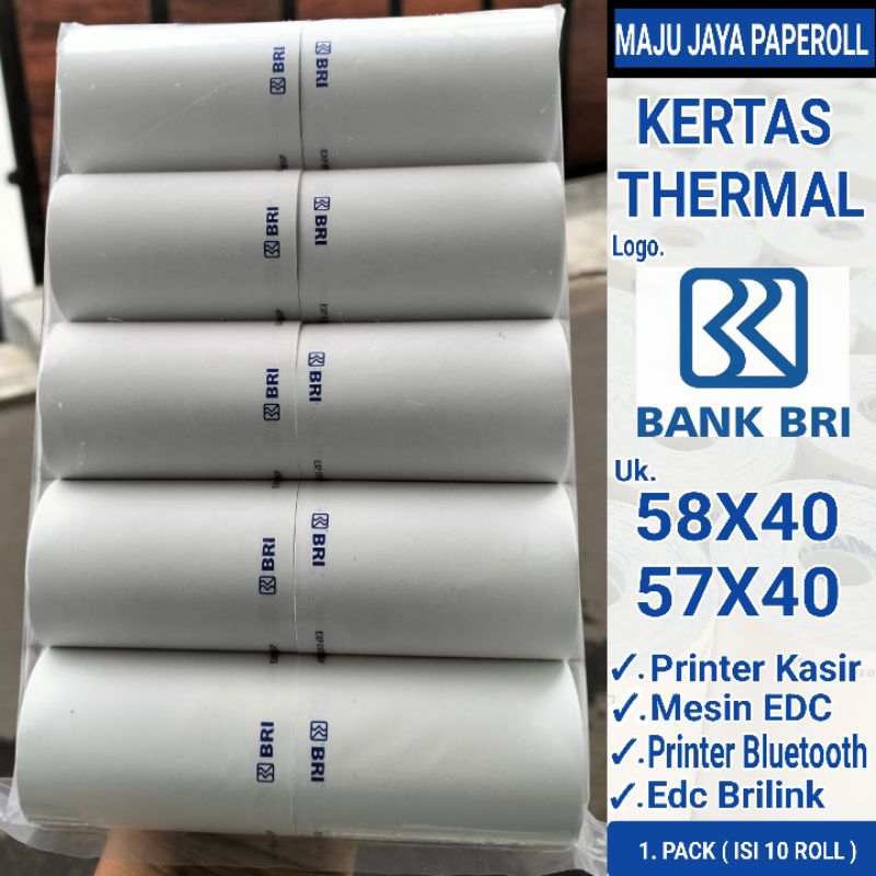 

KERTAS THERMAL EDC LOGO BANK BRI / BRILINK ISI 10 ROLL