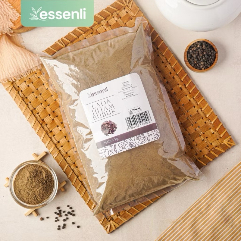 

ESSENLI Lada Hitam Bubuk Murni tanpa campuran 1kg