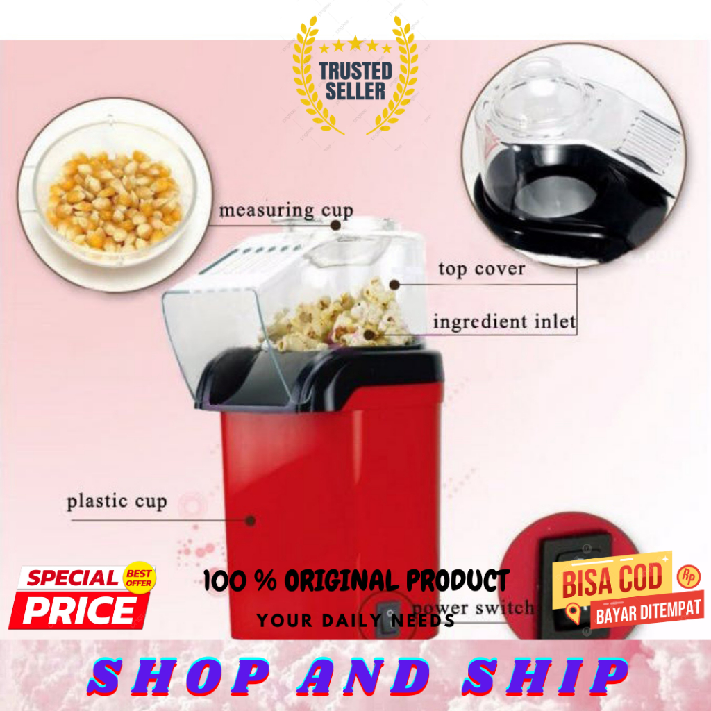 Mesin Electric Popcorn Maker Alat Pembuat Popcorn Mini Alat Pembuat Popcorn Tanpa Minyak ORIGINAL SA