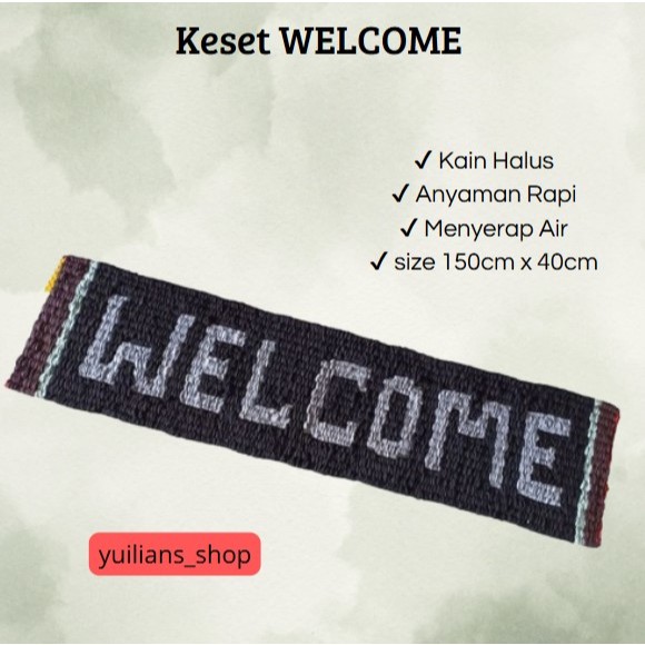 Keset Anyaman WELCOME 150cm x 40cm | Keset Panjang WELCOME | Keset Kamar Mandi, Keset Dapur, Keset K