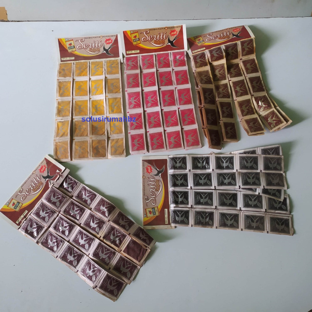 

perpak = 100 pcs 100 biji Pewarna Politur Seriti Super pilih warna Hitam Kuning Coklat Merah antik