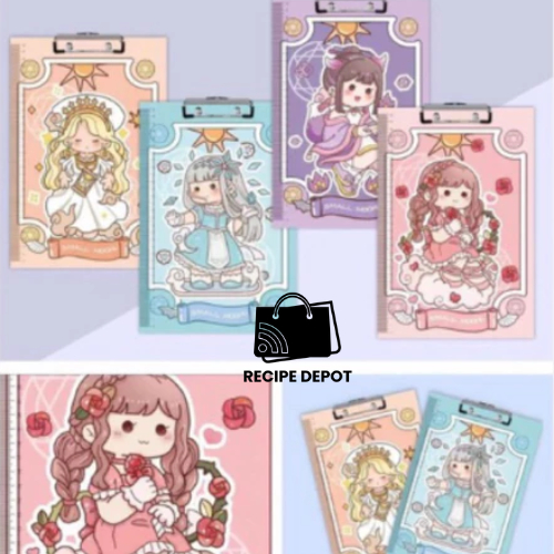 

Clipboard Papan Alas Tatakan Buku Kertas Ujian Art Paper Board A4 Motif Karakter Kartun Lucu Portable