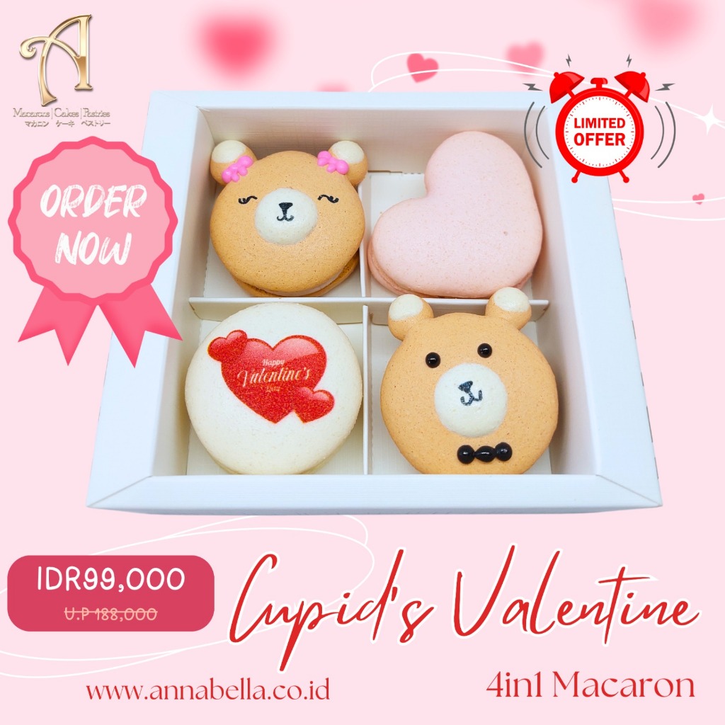 

Annabella Patisserie Valentine's Cupid Macarons in gift box
