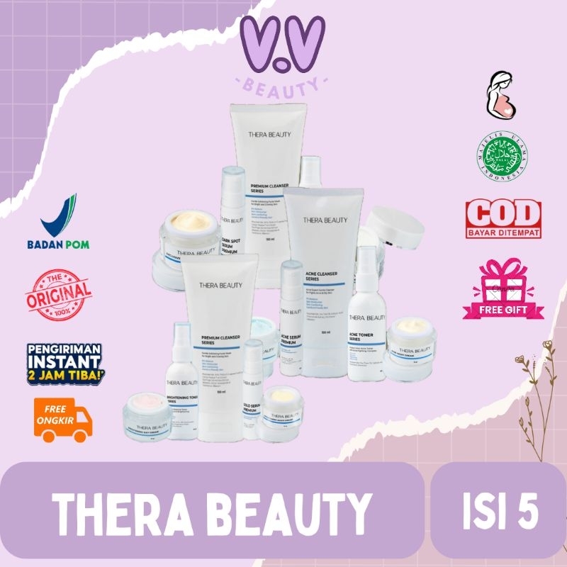 THERA BEAUTY - Paket Wajah Brightening Acne Exclusive Thera Beauty series 5 in 1 Bpom Halal Original