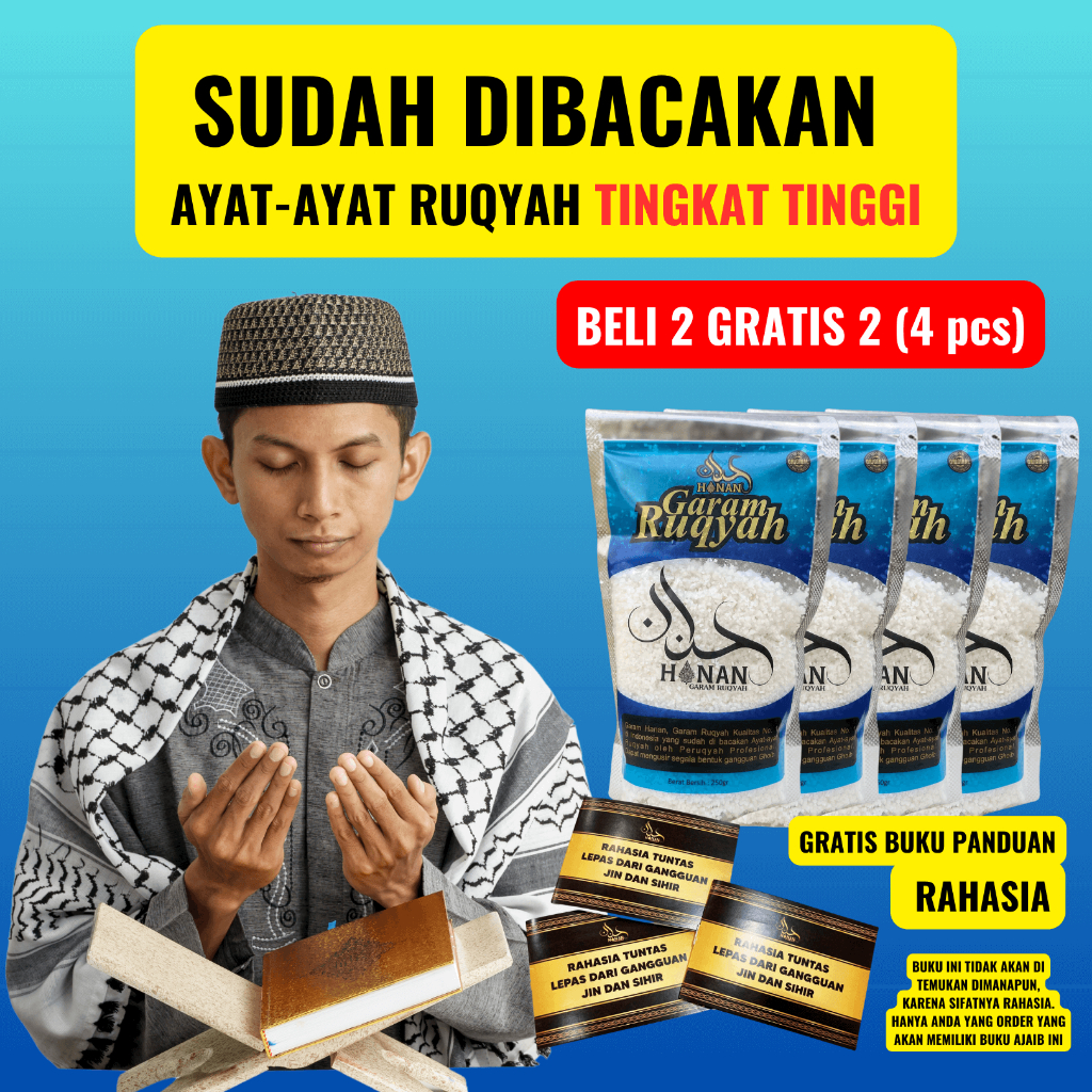 

Beli 2 Gratis 2 (4pcs) Garam Ruqyah Hanan 100% Asli Original Bonus Buku Panduan Rahasia