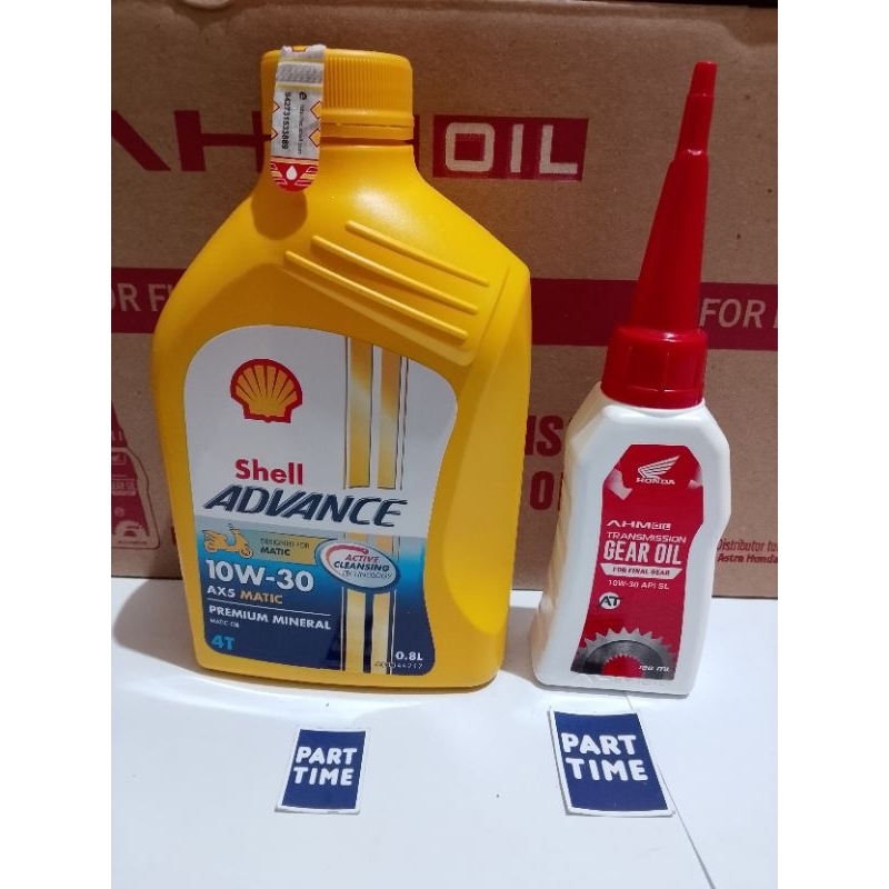paket oli mesin Shell metik 800ml + oli gardan honda original