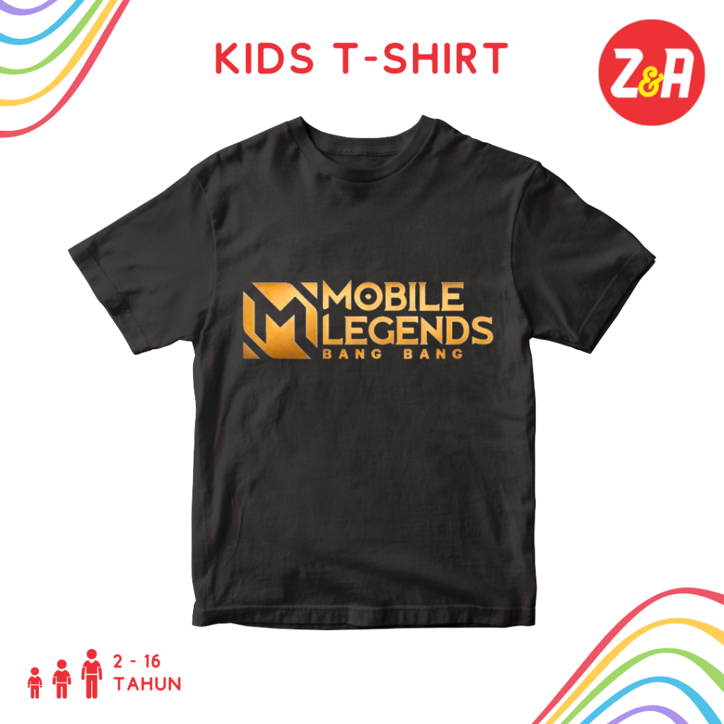 Kaos Anak MOBILE LEGEND LOGO | Baju Atasan Anak Lengan Pendek Moonton Mobile Legend | Tshirt Anak La