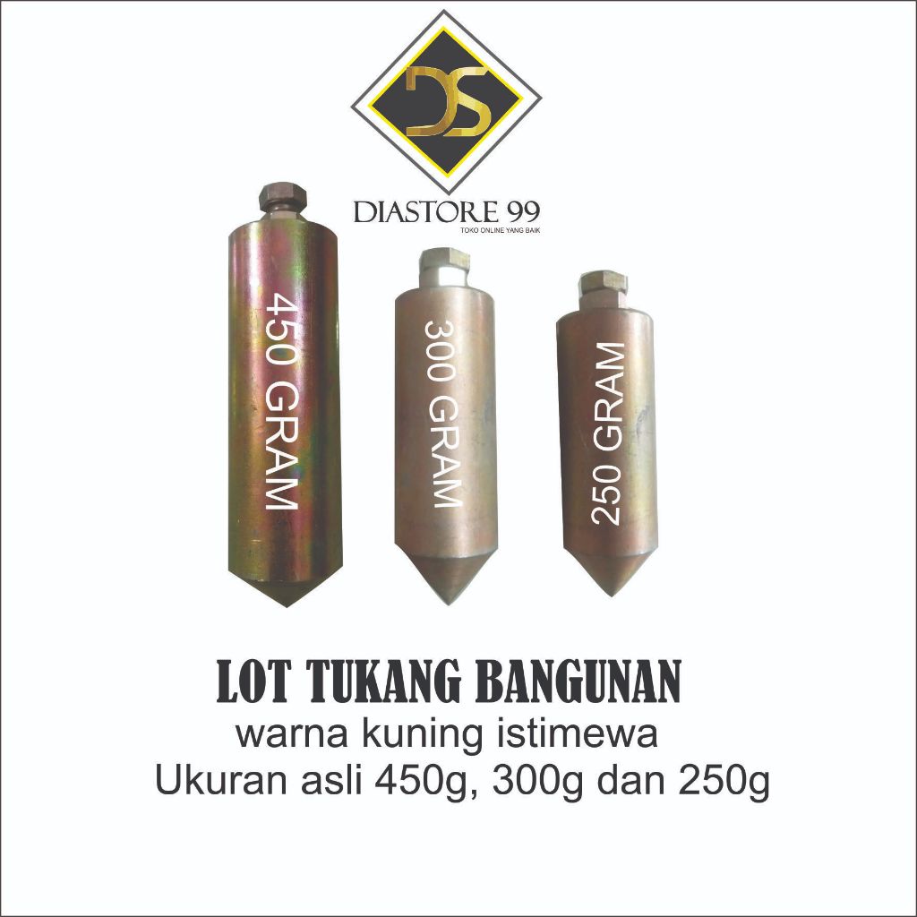 termurah 1 pcs lot tali tukang 300.gram kuningan dan putih  unting unting bandul alat tukang