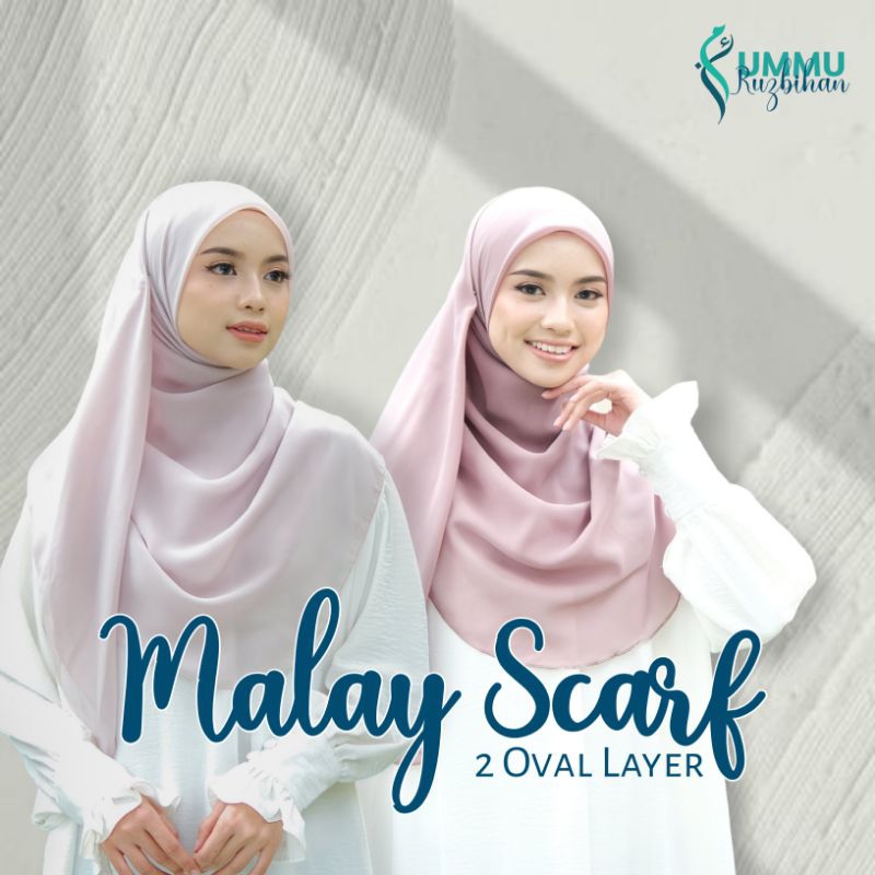 Ummu Ruzbihan || Hijab Malay Scarf 2 Oval Layer | Ukuran 130x130 cm | Polycotton Premium