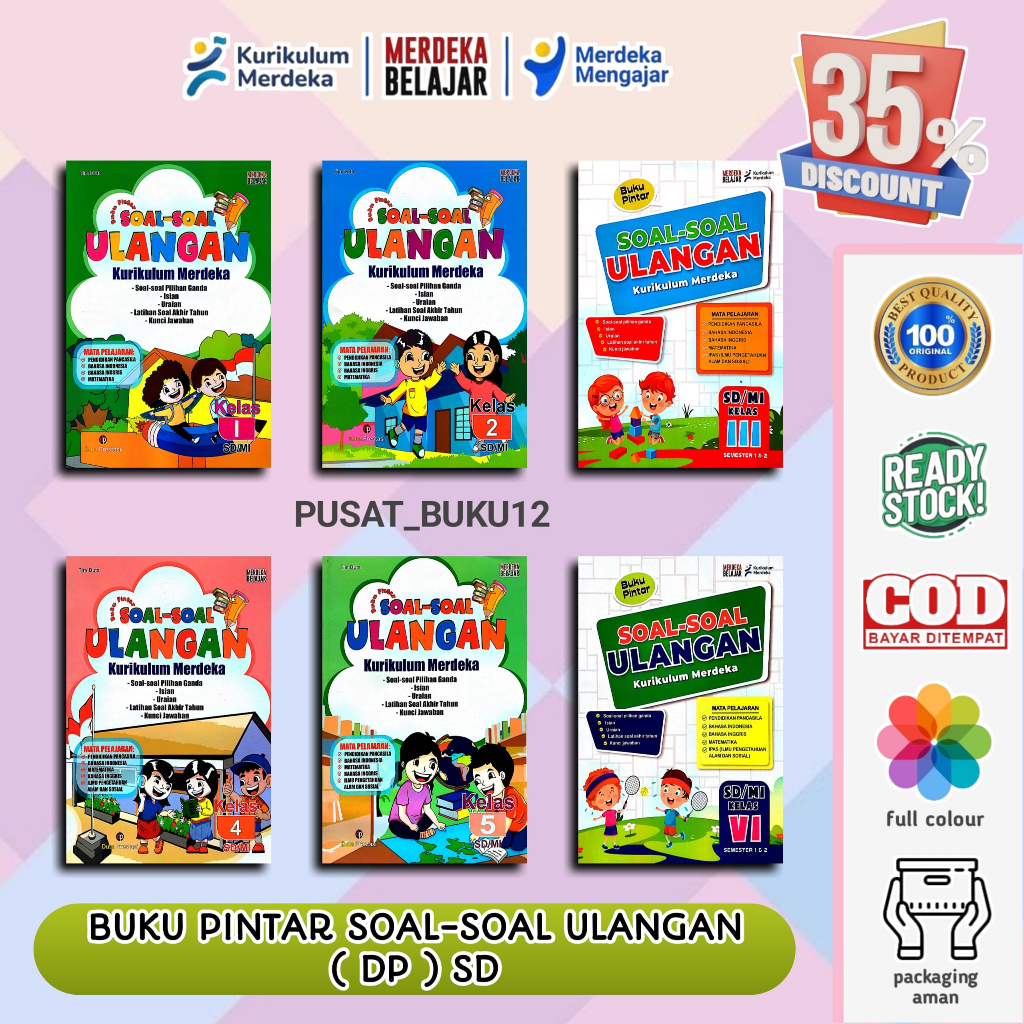 Buku Pintar SOAL-SOAL ULANGAN Kelas 1,2,3,4,5,6 SD Kurikulum Merdeka - Duta Prestasi