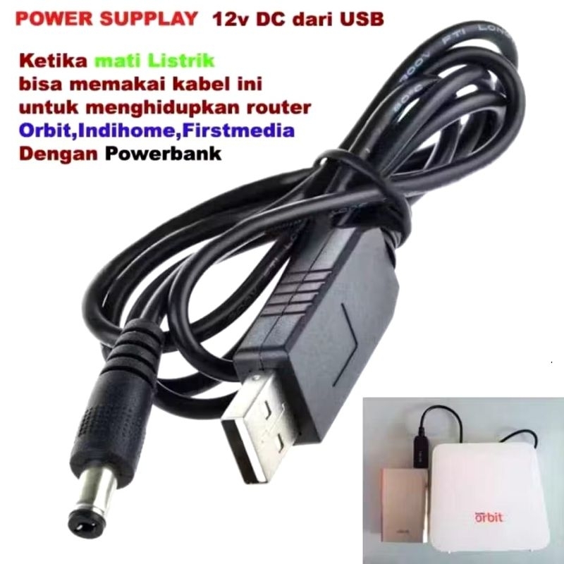 Kabel USB Powerbank 5V To 12V Modem Router Orbit Star 2 Orbit Max Orbit A1 Orbit Pro