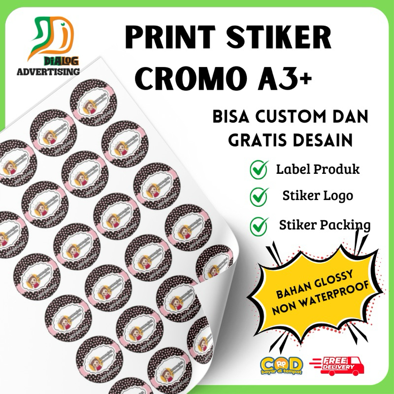 

PRINT CETAK STIKER CROMO A3+ STIKER LABEL MURAH CUSTOM