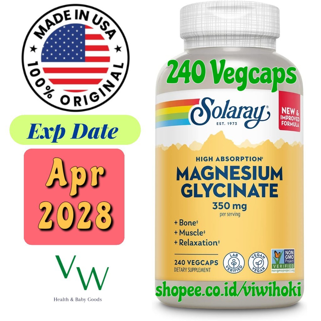 Solaray Magnesium Glycinate 350 mg 240 vegcaps