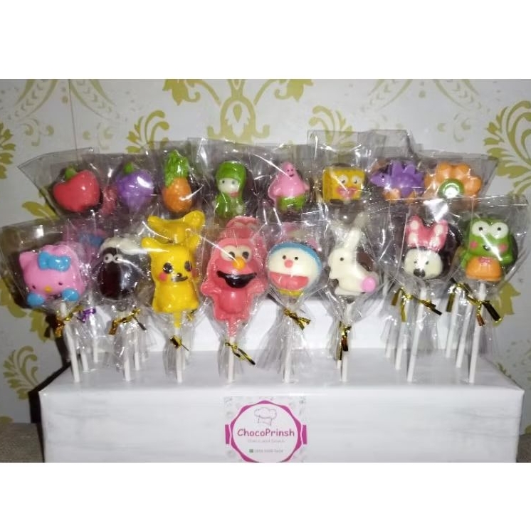 

Coklat Stik Karakter Mix isi 50 pcs // Lolipop Coklat Lucu Murah