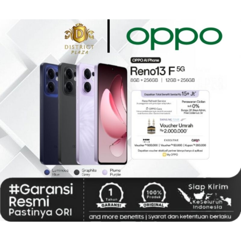 Oppo RENO 13F 5G Ram 16Gb [8+8Gb/256Gb] [12+12/256Gb] Bergaransi Resmi Oppo Terbaru 2025