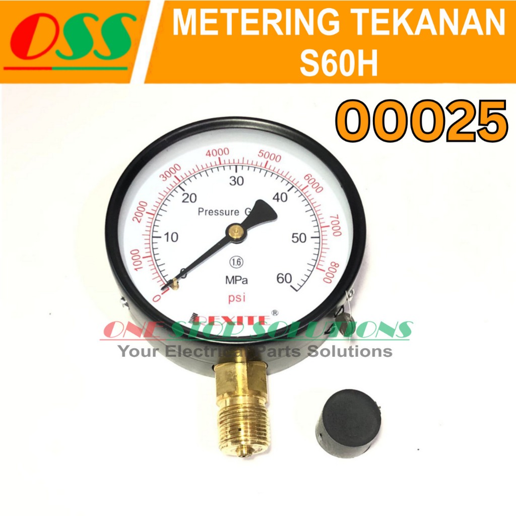 TEST NOZZLE PRESSURE GAUGE METER S60H METERING TEKANAN 60 MPA 8000 PSI