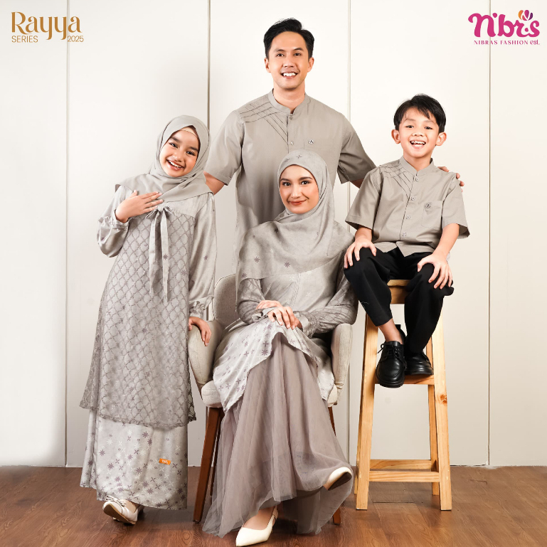 SARIMBIT NIBRAS JELITA TAUPE FAMILY SERIES GAMIS NAJU BUSANA MUSLIM IBU WANITA ANAK PEREMPUAN KOKO K