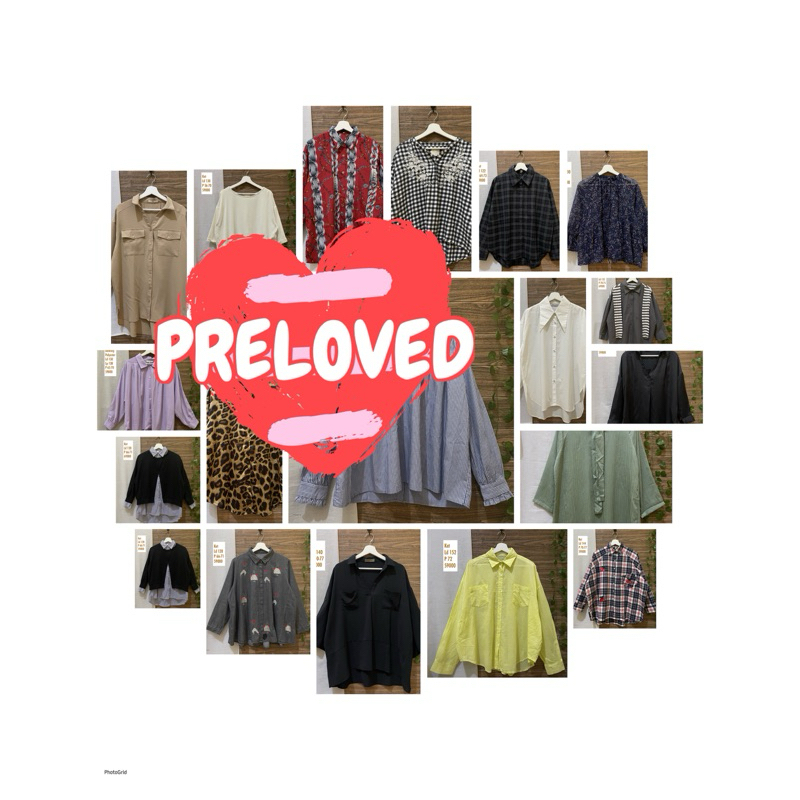 Preloved PL Atasan Blouse Kemeja Jumbo Bigsize Oversize Ld 110 120 130 140 150 160 170 180