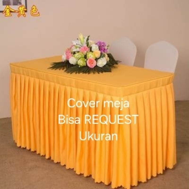 COD- Cover meja uk 198  x 81 cm tinggi 81 / 80 / 75 cm bahan kain filamin BISA REQUEST UKURAN / cove