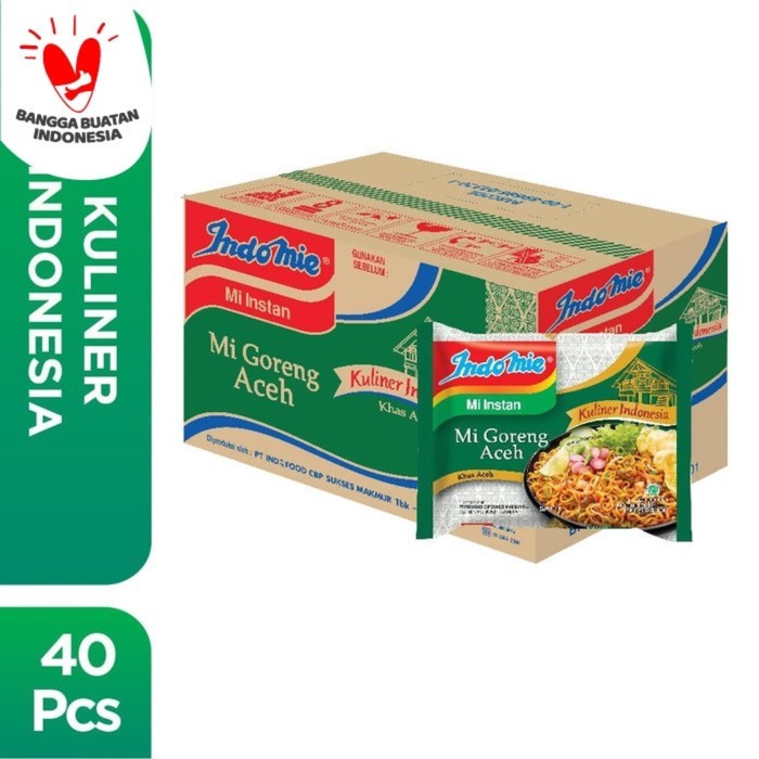 

Indomie Mie Goreng Aceh Mie Instant Goreng 1 Karton/Dus isi 40 pcs 90 gr