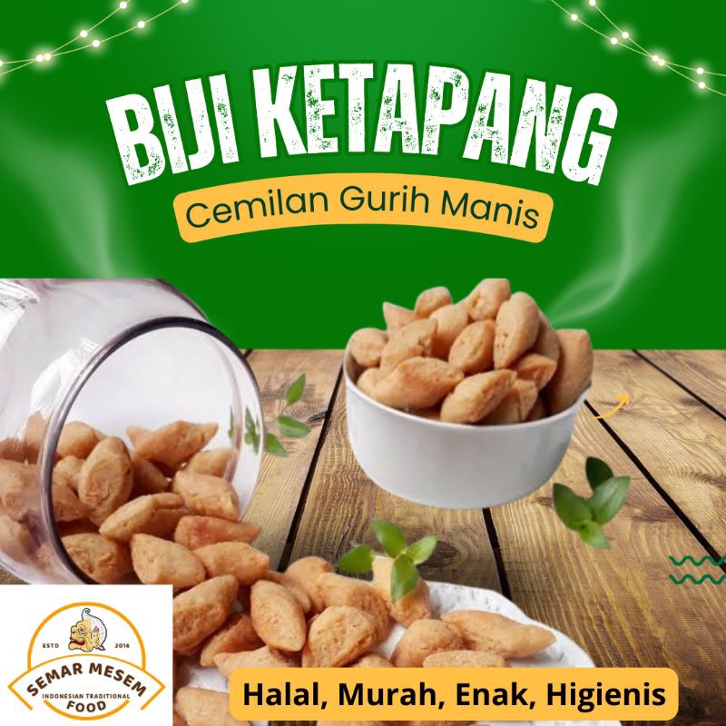 

250 gr / Kue Biji Ketapang / Manis Gurih Renyah / Kemasan Toples