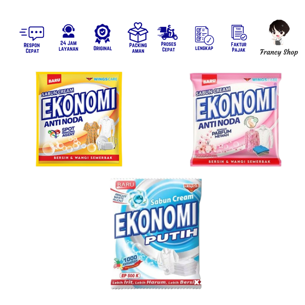 Ekonomi Sabun Krim Kuning / Pink Flower / Putih 145 gr