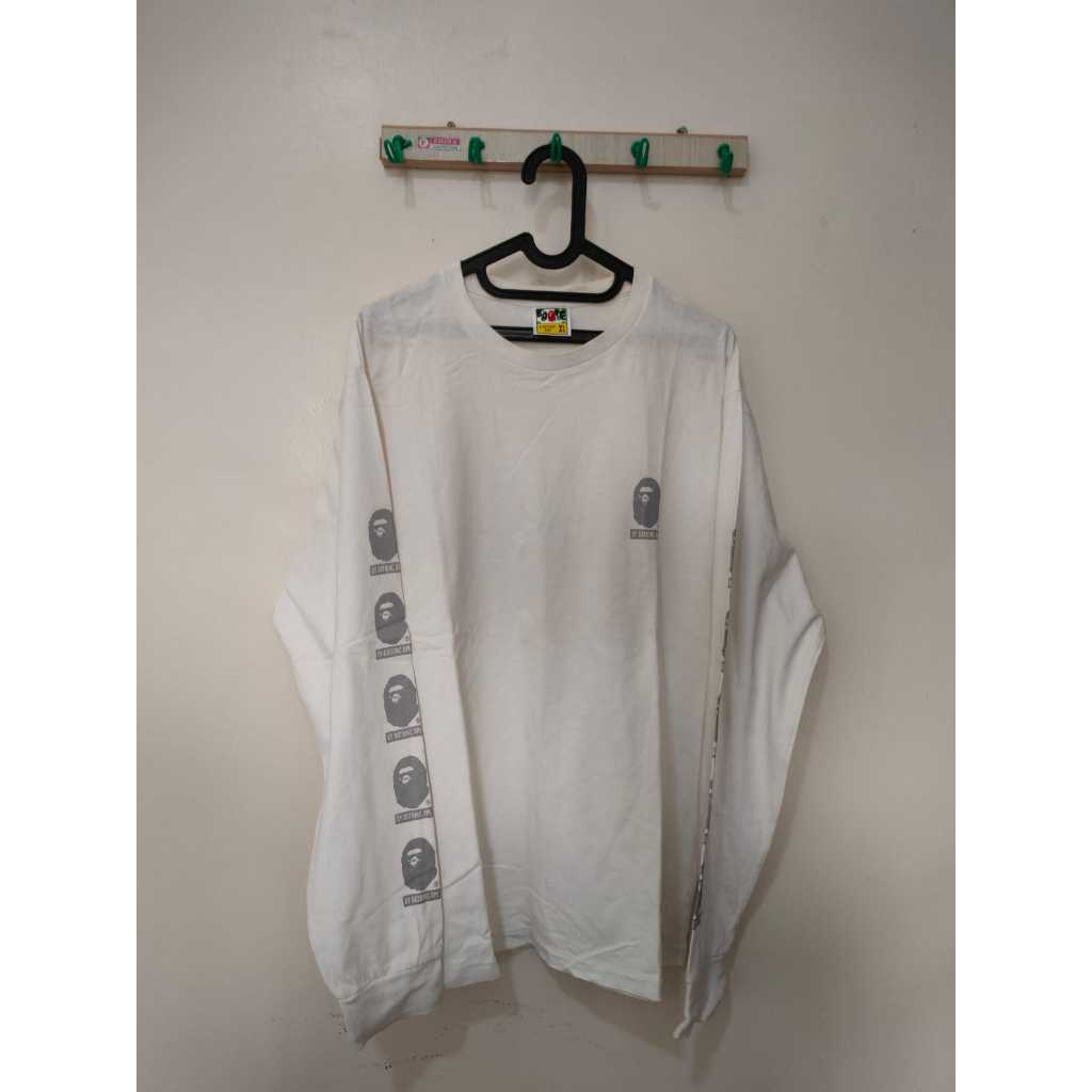 Kaos BAPE By Bathing Ape Longsleeve Original T-Shirt Pria Preloved